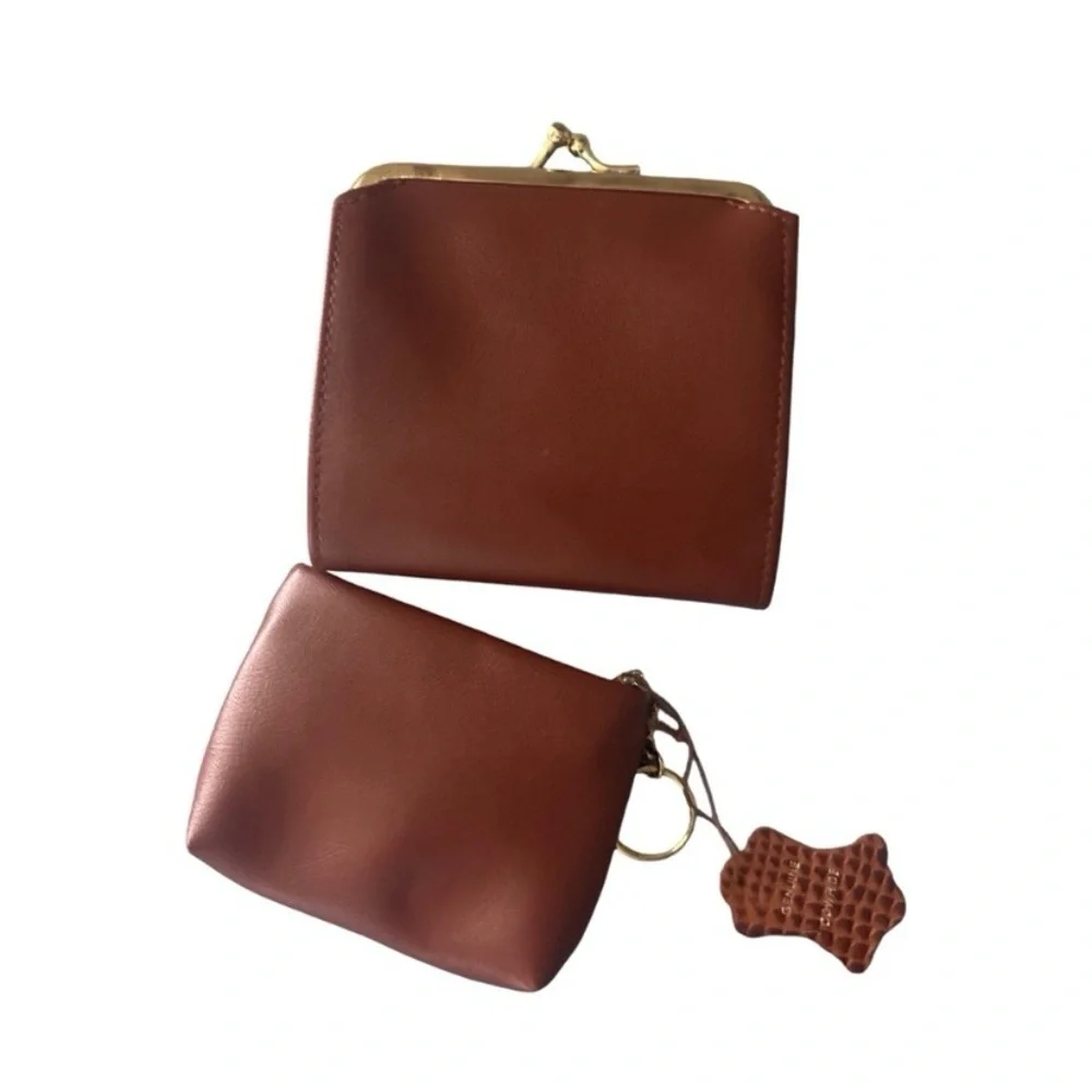 Vintage Avon genuine leather decent wallet set  NWT